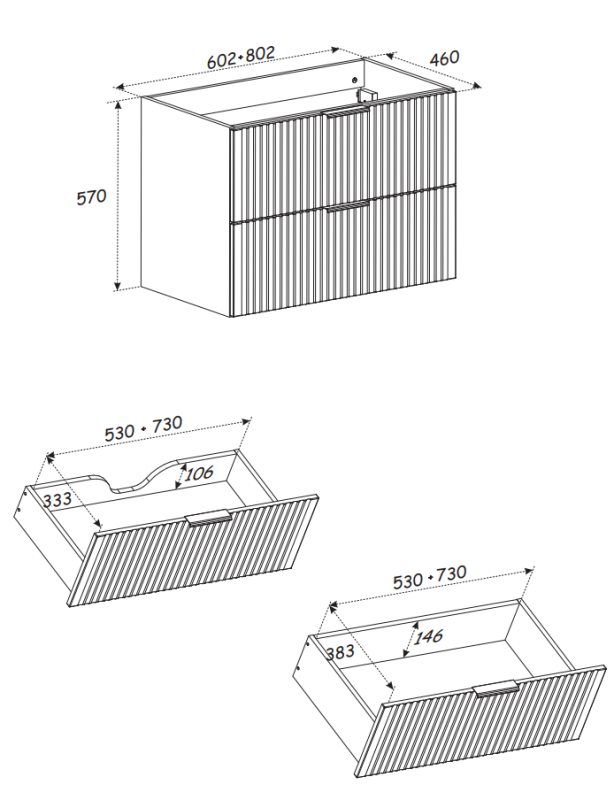 Szafka pod umywalkę 80 cm Adel