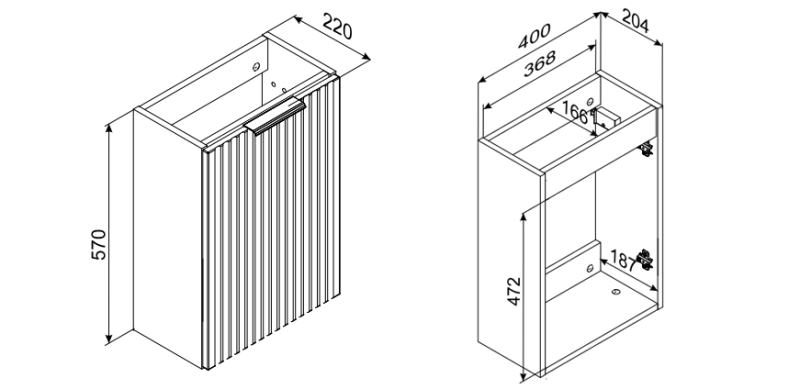 Szafka pod umywalkę 40 cm Adel - wymiary