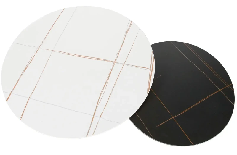 Zestaw stolików Kora B biały/czarny efekt marmuru