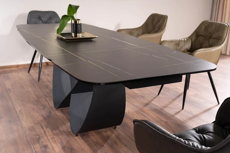 Stół rozkładany Infinity Ceramic 160-240 cm czarny azario black/czarny mat