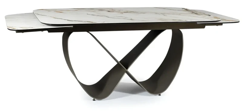 Stół rozkładany Infinity Ceramic 160-240 cm biały amber bianco/brązowy