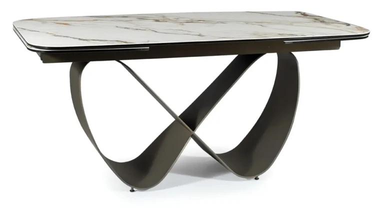 Stół rozkładany Infinity Ceramic 160-240 cm biały amber bianco/brązowy