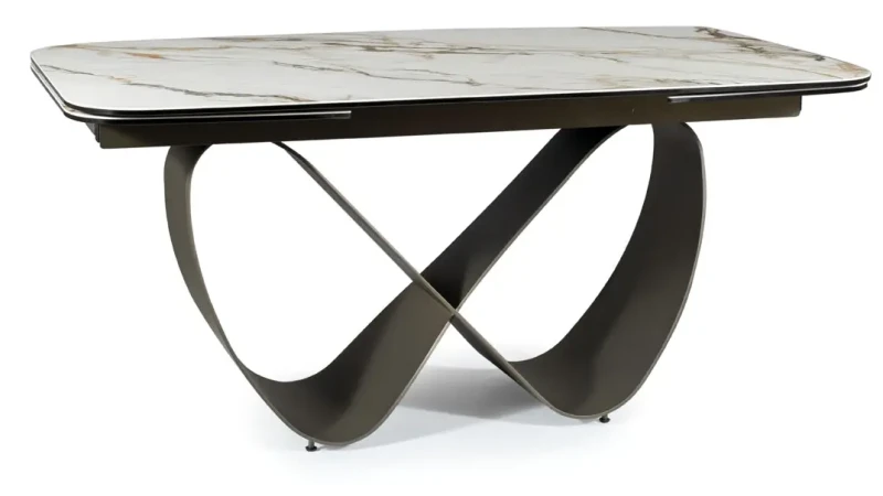 Stół rozkładany Infinity Ceramic 160-240 cm biały amber bianco/brązowy