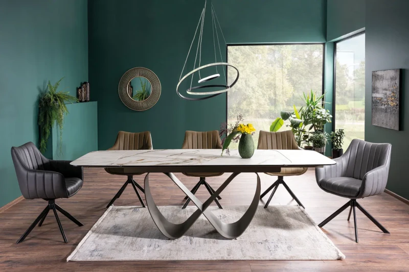 Stół rozkładany Infinity Ceramic 160-240 cm biały amber bianco/brązowy