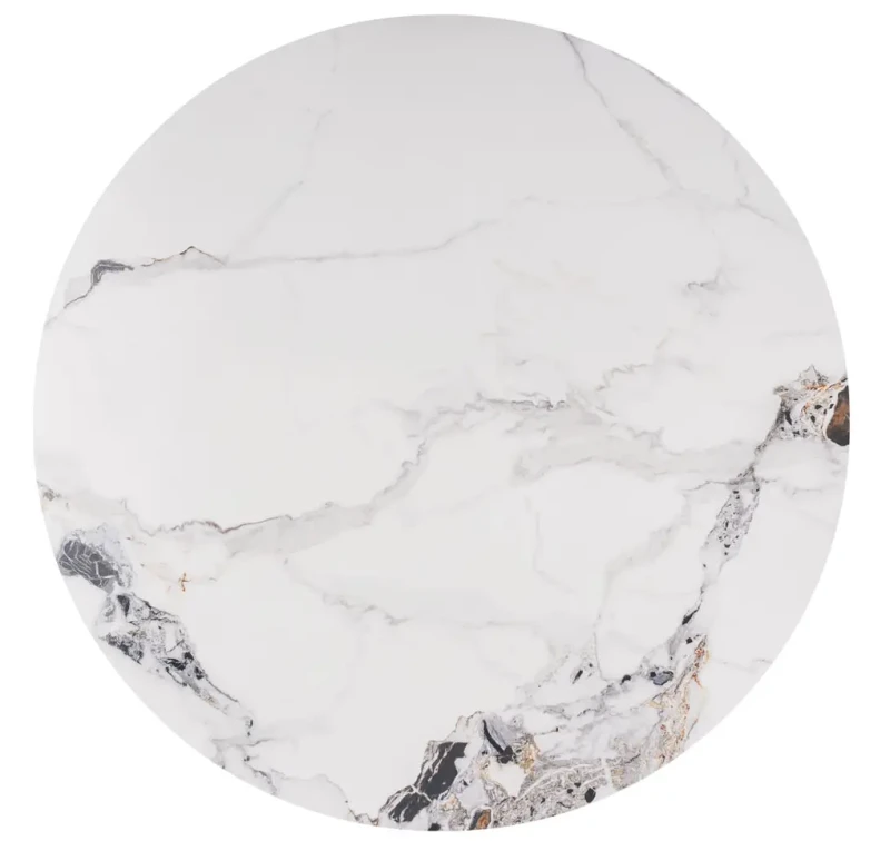 Stół okrągły Murano 120 cm biały/chrom