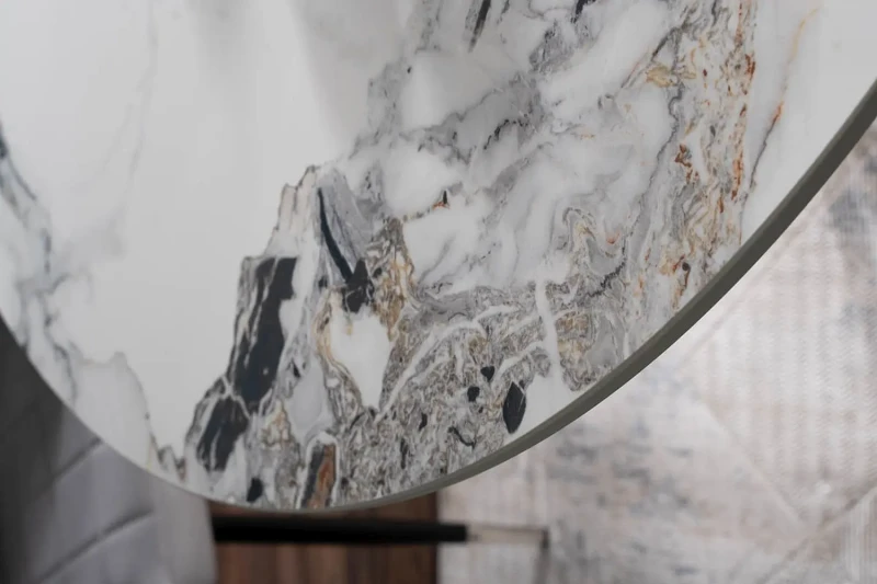 Stół okrągły Murano 120 cm biały/chrom