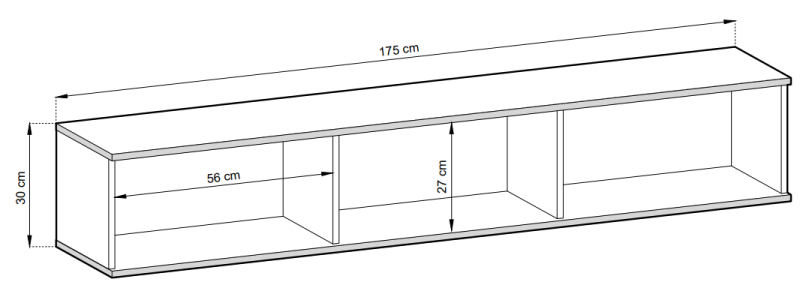 Szafka RTV Oro 175 cm lamele biały