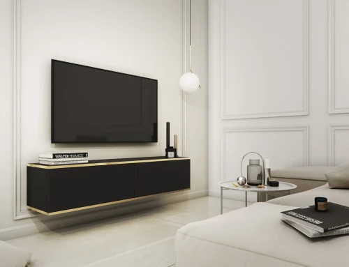 Szafka RTV Oro 135 cm czarny wisząca