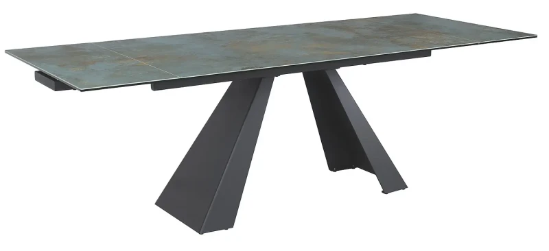 Stół rozkładany Salvadore Ceramic 160-240 cm turkus Ossido Verde/czarny mat