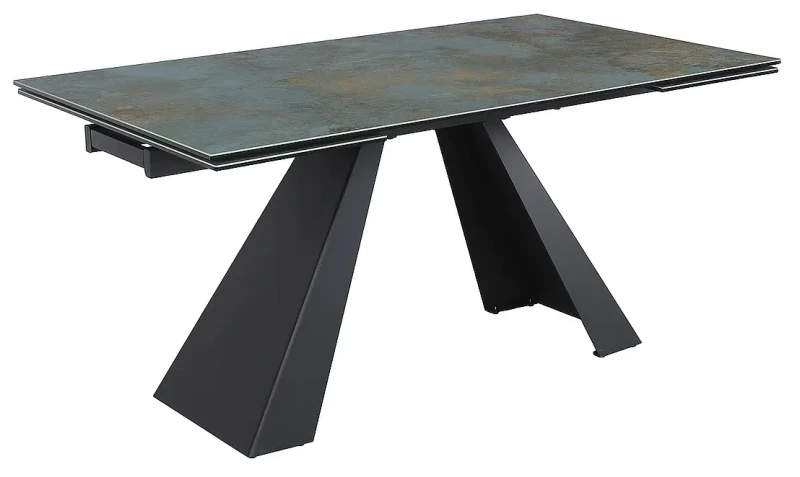 Stół rozkładany Salvadore Ceramic 160-240 cm turkus Ossido Verde/czarny mat