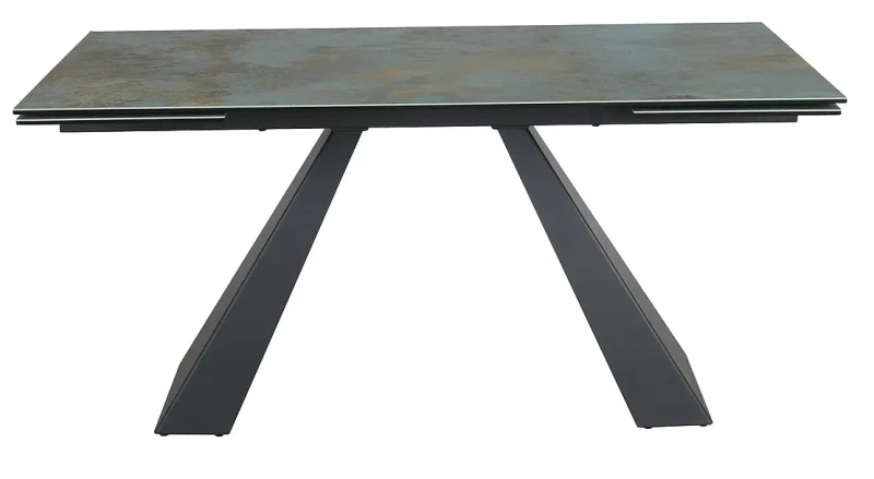 Stół rozkładany Salvadore Ceramic 160-240 cm turkus Ossido Verde/czarny mat