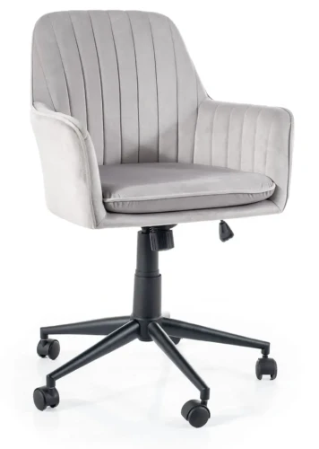 Fotel obrotowy Q-886 Velvet jasny szary Bluvel 03