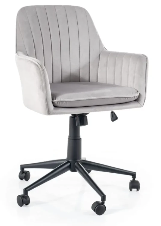Fotel obrotowy Q-886 Velvet jasny szary Bluvel 03
