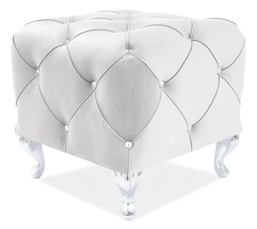 Pufa tapicerowana Hestia K Velvet jasny szary Bluvel 03