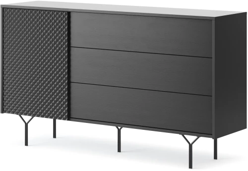Komoda Raven III 144 cm czarny grafit