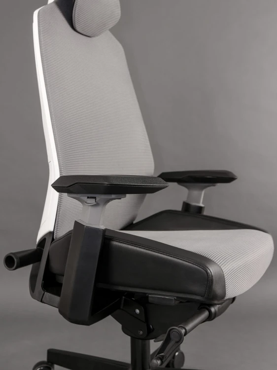 Fotel ergonomiczny do biurka Ronin biały/szary