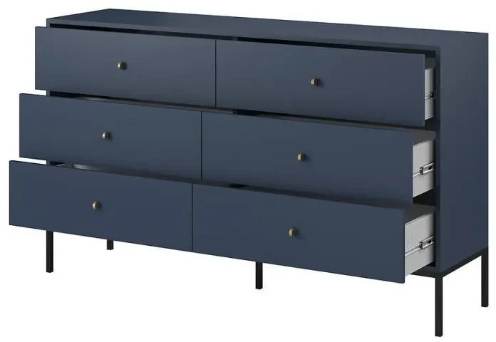 Komoda Mono 6 szuflad granat