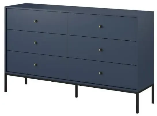 Komoda Mono 6 szuflad granat