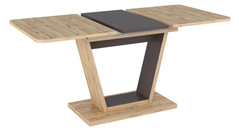 Stół rozkładany Nigel 120-160 cm dąb wotan/brąz