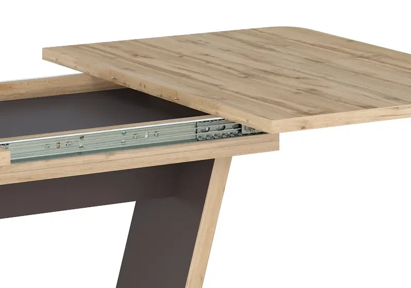 Stół rozkładany Nigel 120-160 cm dąb wotan/brąz