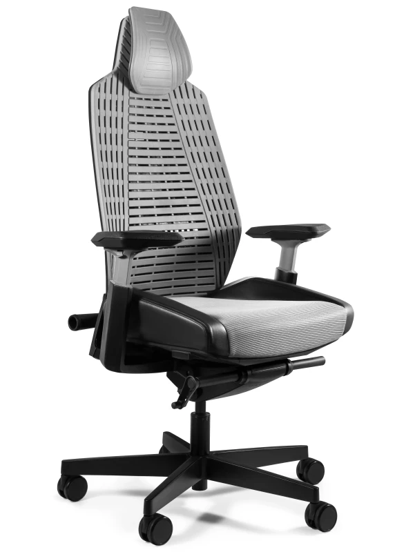Fotel ergonomiczny do biurka Ronin elastomer/czarny/siatka szary