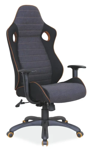 Fotel obrotowy Q-229 z regulowanymi podłokietnikami czarny/szary