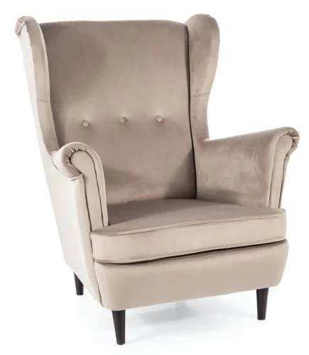 Fotel uszak Lord Velvet ciemny beż Bluvel 40
