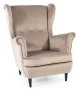 Fotel uszak Lord Velvet ciemny beż Bluvel 40