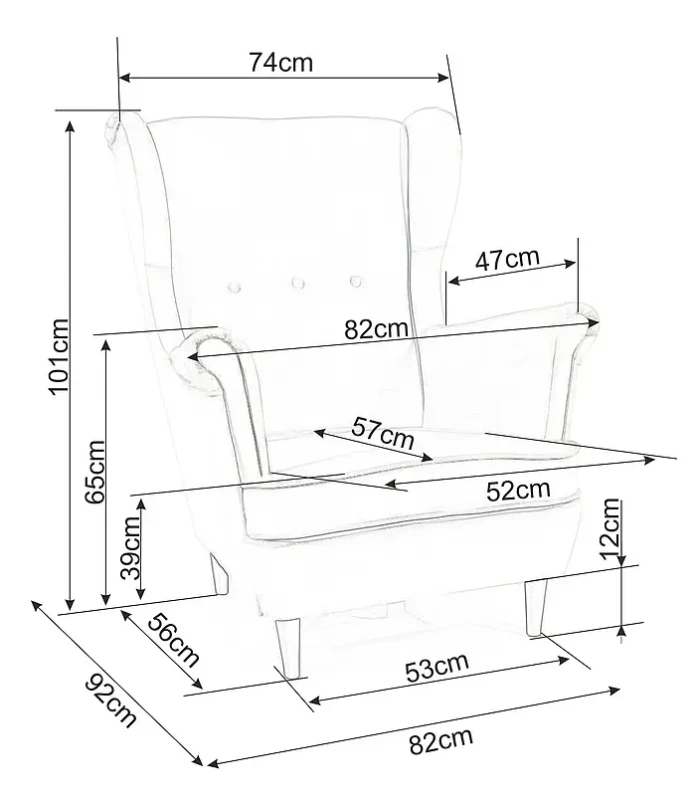 Fotel uszak Lord Velvet Bluvel