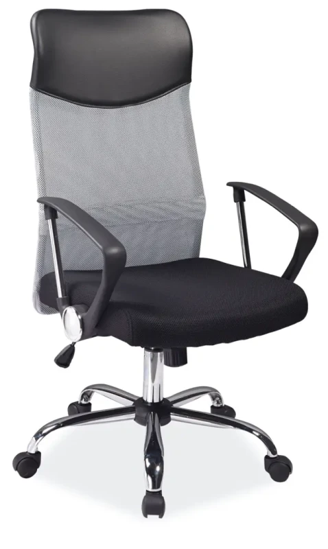 Fotel obrotowy Q-025 szary/czarny