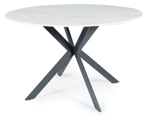 Stół okrągły Talia 120 cm biały/czarny