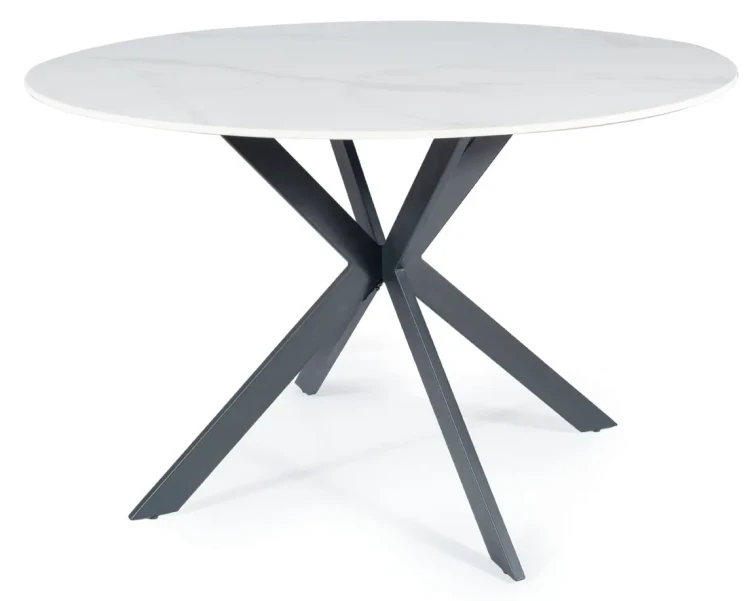 Stół okrągły Talia 120 cm biały/czarny