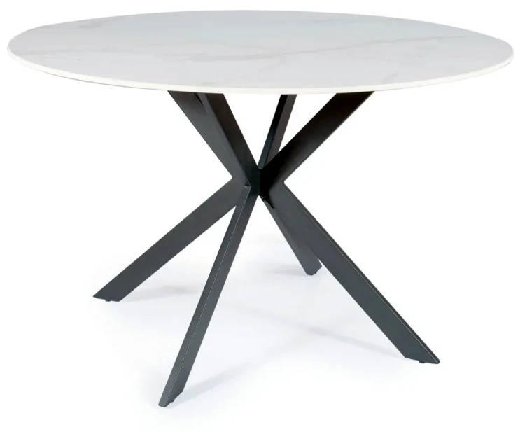 Stół okrągły Talia 120 cm biały/czarny