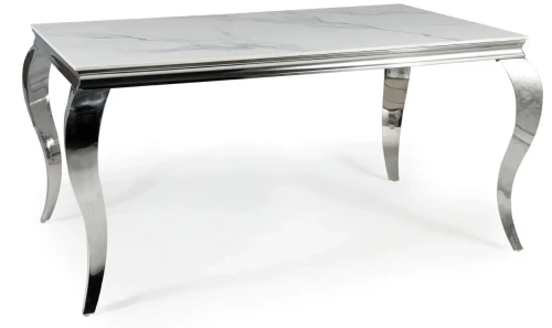 Stół Prince Ceramic 150x90 cm Calacatta/chrom