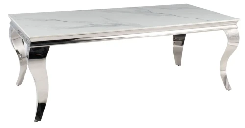 Ława Prince A Ceramic 120x60 cm biały Calacatta/chrom