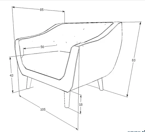 Fotel tapicerowany Molly 1 Velvet