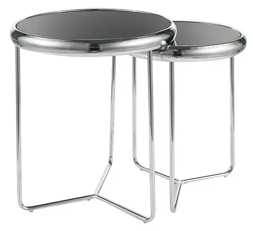 Zestaw stolików Scarlet II czarny/chrom