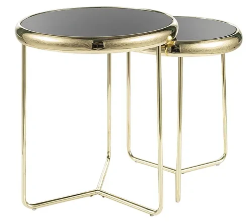 Zestaw stolików Scarlet II czarny/złoty
