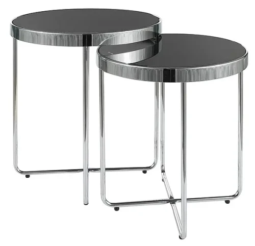 Zestaw stolików Saga czarny/chrom