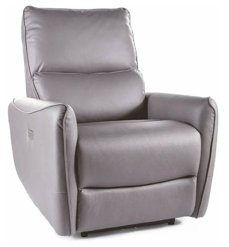 Fotel rozkładany Zefir skóra syntetyczna - szary