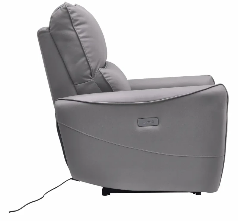 Fotel rozkładany Zefir skóra syntetyczna - szary