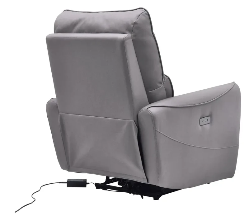 Fotel rozkładany Zefir skóra syntetyczna - szary