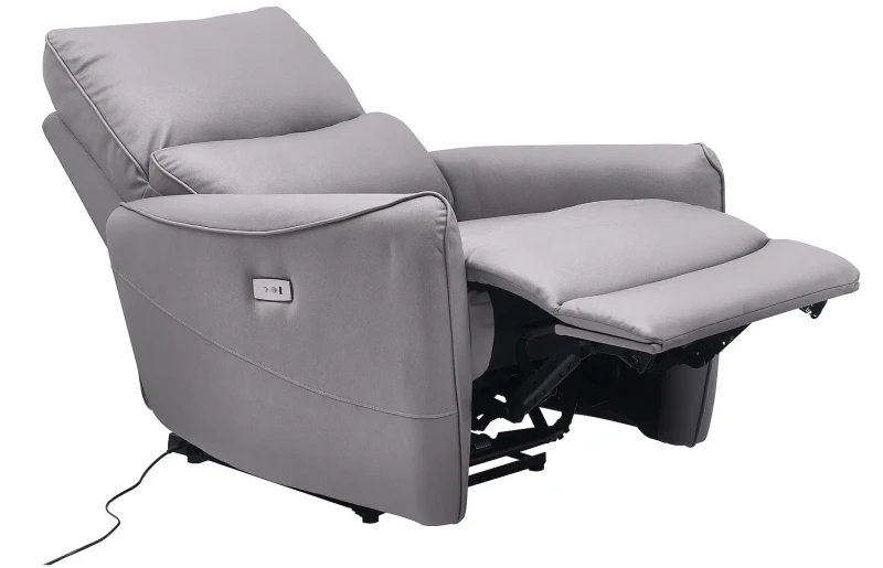 Fotel rozkładany Zefir skóra syntetyczna - szary