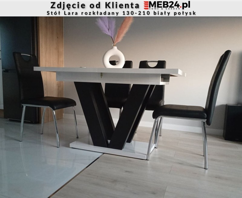 Stół Lara rozkładany 130-210 biały połysk - zdjęcie od klienta