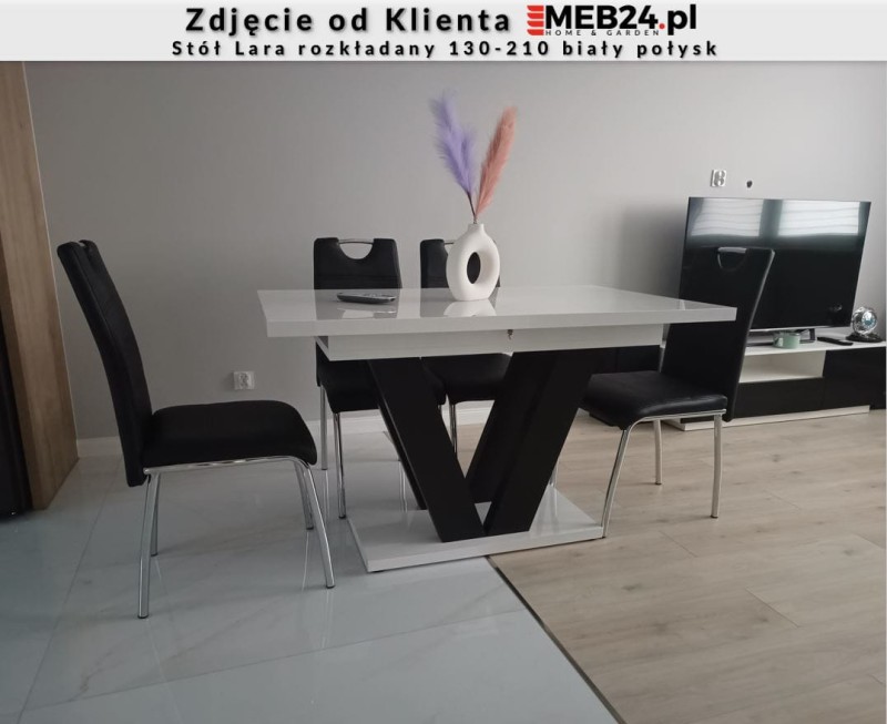 Stół Lara rozkładany 130-210 biały połysk - zdjęcie od klienta