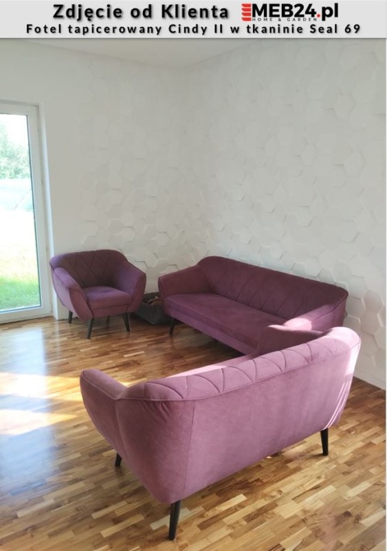 Fotel tapicerowany Cindy w stylu skandynawskim - zdjęcie od klienta