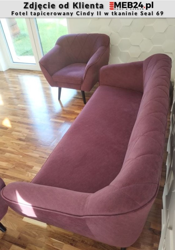 Fotel tapicerowany Cindy w stylu skandynawskim - zdjęcie od klienta