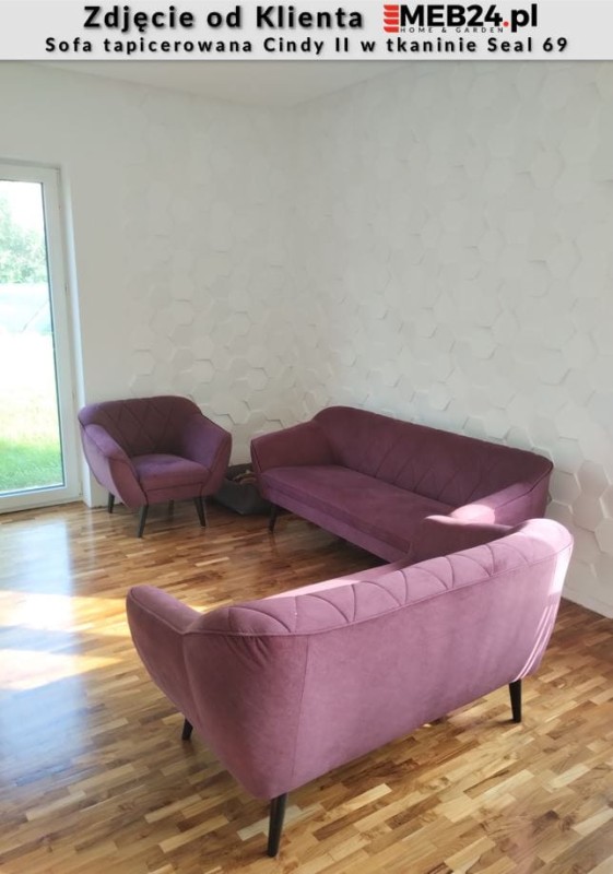 Sofa tapicerowana Cindy II w stylu skandynawskim - zdjęcie od klienta