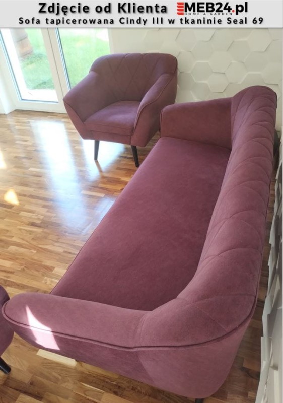 Sofa tapicerowana Cindy III w stylu skandynawskim - zdjęcie od klienta