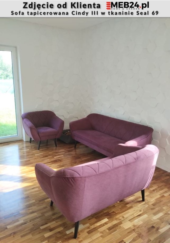 Sofa tapicerowana Cindy III w stylu skandynawskim - zdjęcie od klienta